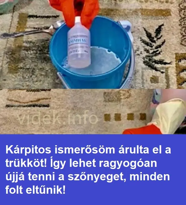 Kárpitos ismerősöm árulta el a trükköt! Így lehet ragyogóan újjá tenni a szőnyeget, minden folt eltűnik!